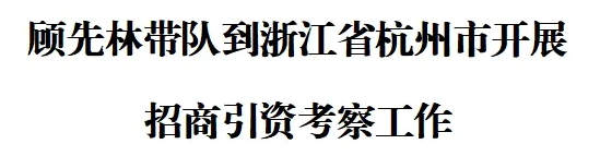 顾先林带队到浙江省杭州市开展招商引资考察工作(图1)
