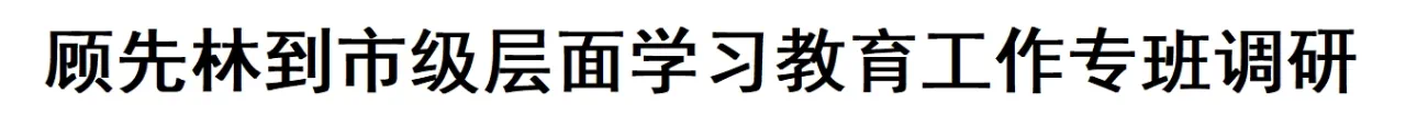 顾先林到市级层面学习教育工作专班调研(图1)