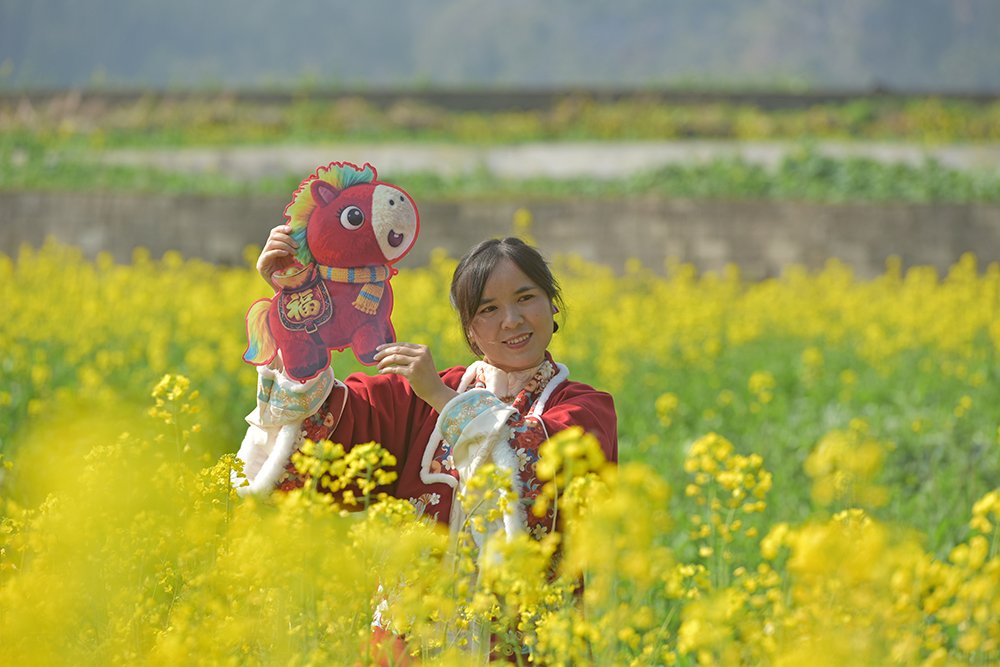 “冬日花海”引客来 万峰林景区6000多亩油菜花渐次开放(图4)