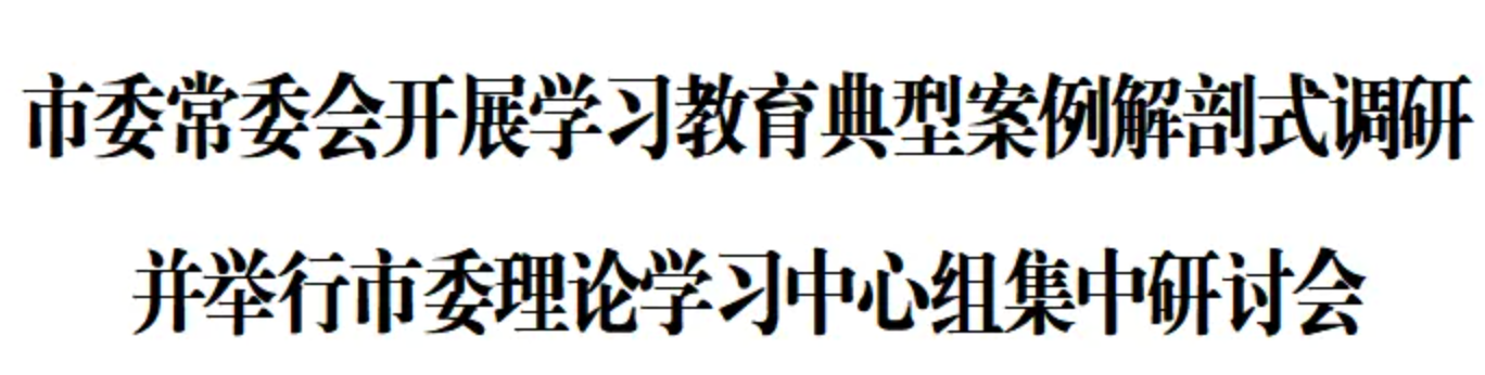 市委常委会开展学习教育典型案例解剖式调研并举行市委理论学习中心组集中研讨会(图1)