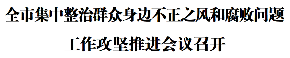 全市集中整治群众身边不正之风和腐败问题工作攻坚推进会议召开(图1)
