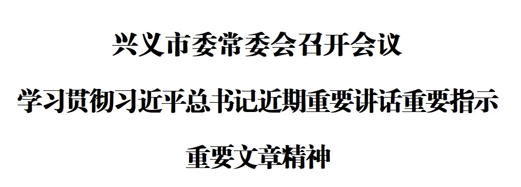 兴义市委常委会召开会议 学习贯彻习近平总书记近期重要讲话重要指示重要文章精神(图1)